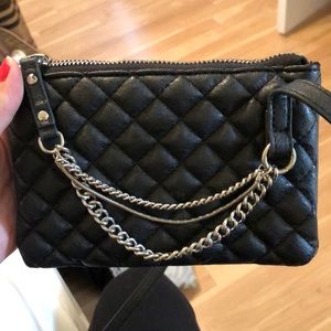 black with silver chains satchel